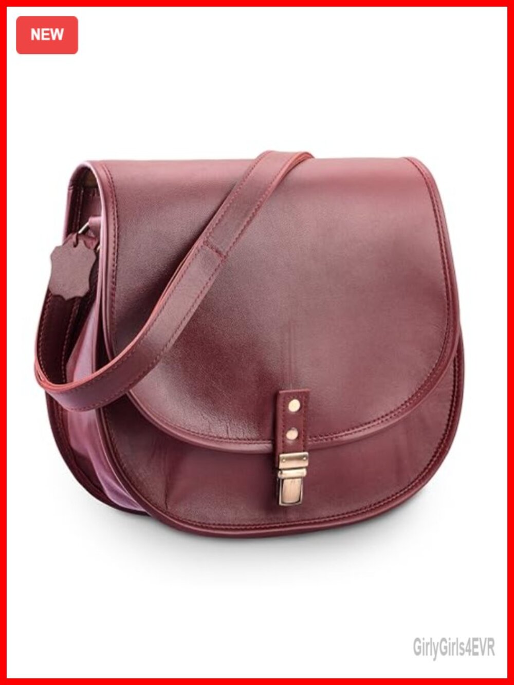 Genuine Leather Crossbody Bag Handmade Saddle Shoulder Purse for Work Office